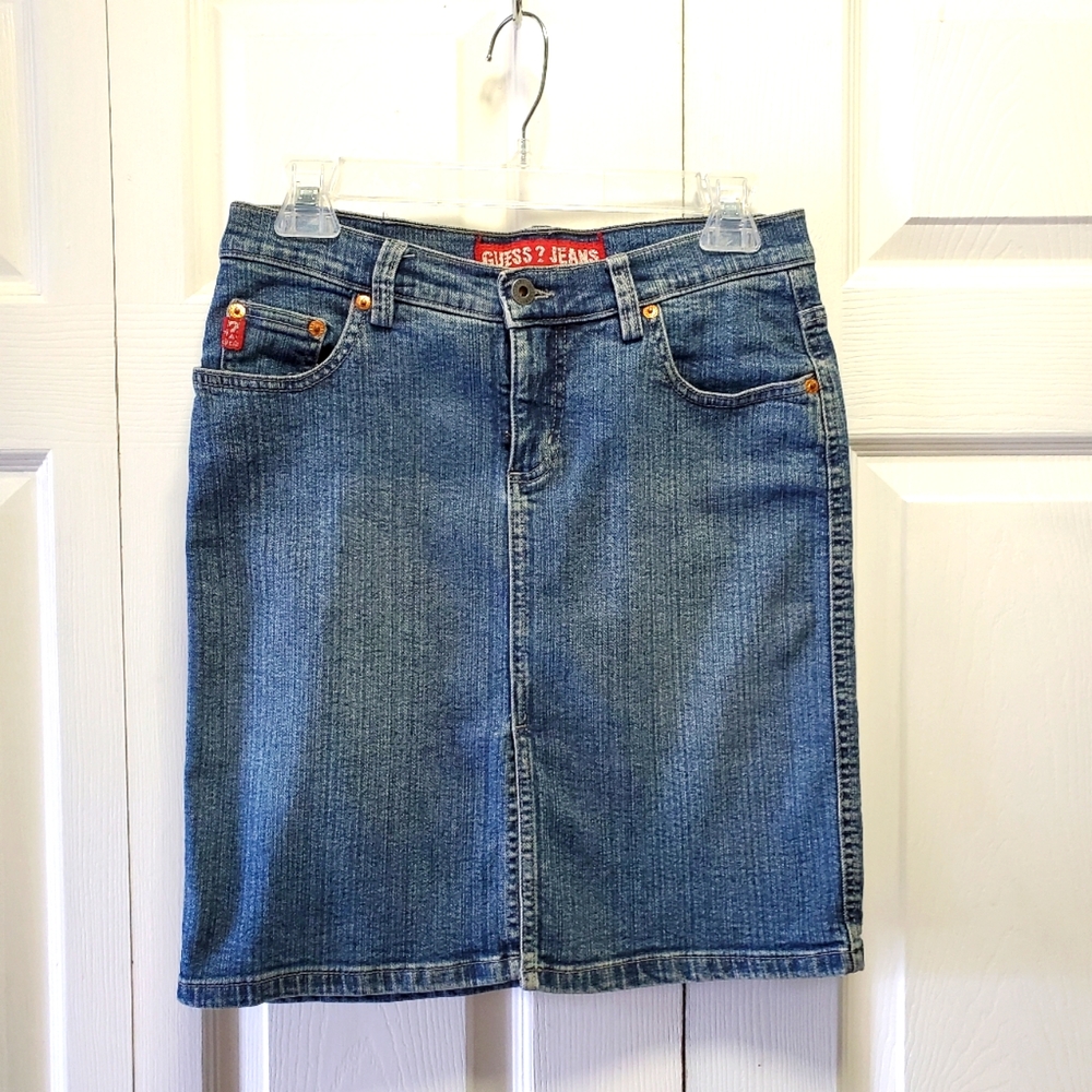 GUESS Vintage Denim Pencil Skirt EUC!!